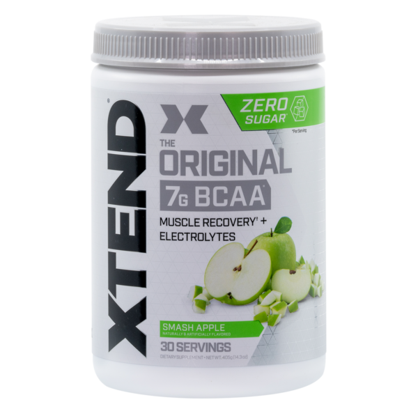 Xtend BCAA Supplement – 30 Serves packaging Apple flavour
